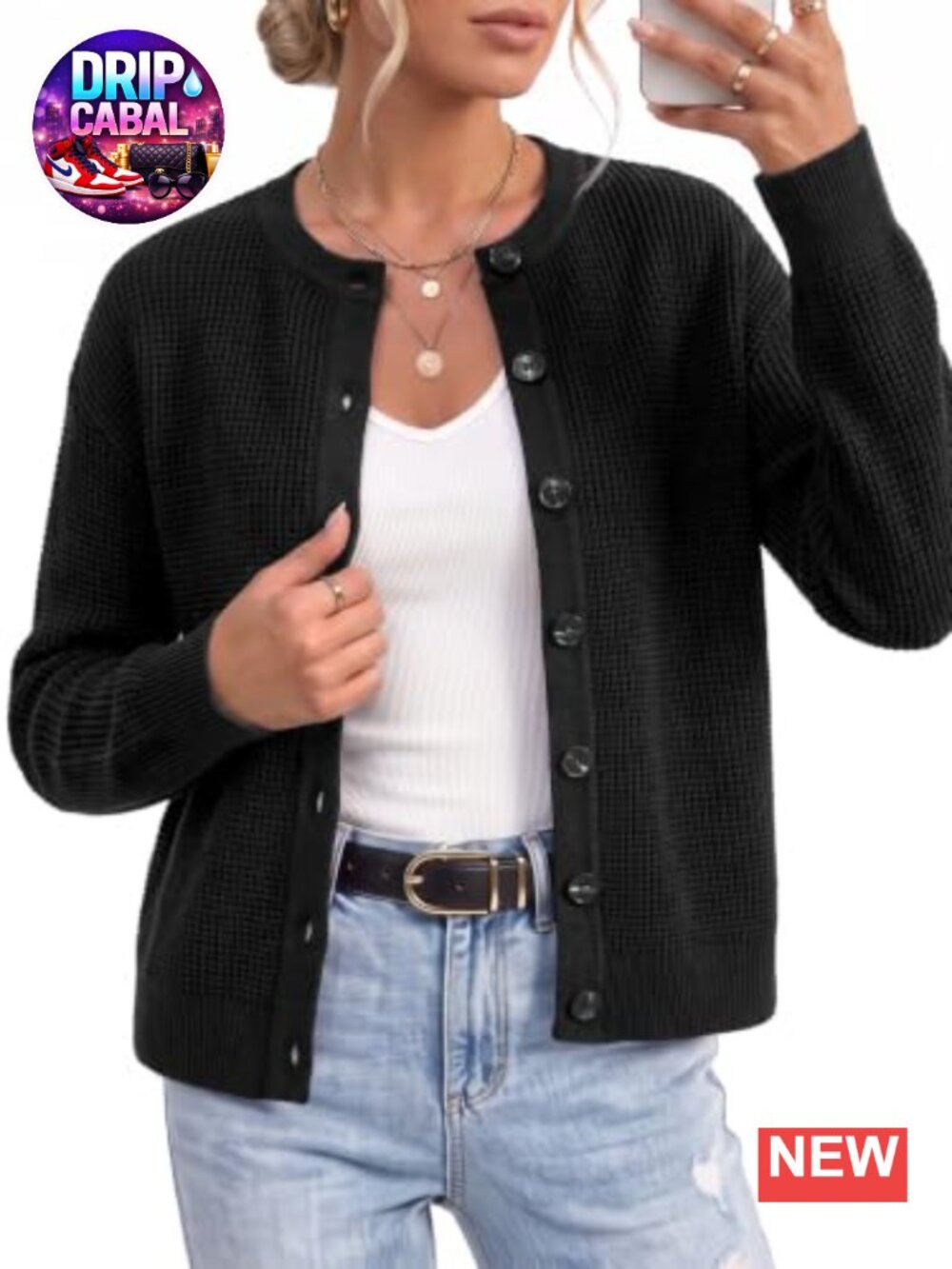 Chunky Knit Cotton Cardigan Sweater Women's Long Sleeve Button Up Fall Work